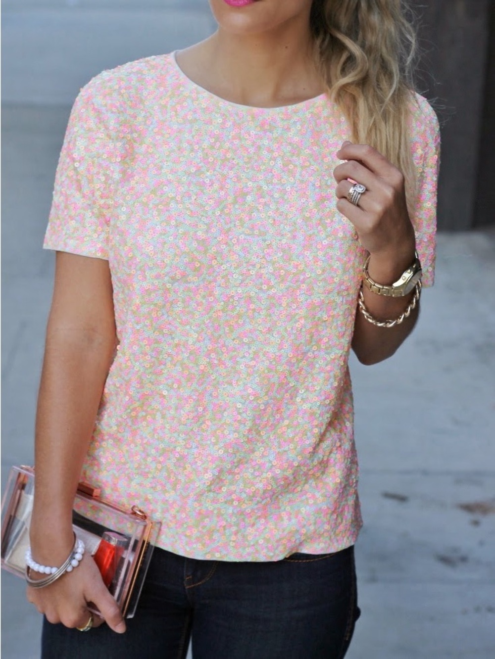 J. Crew  Sequin Cluster Tee - Size XS